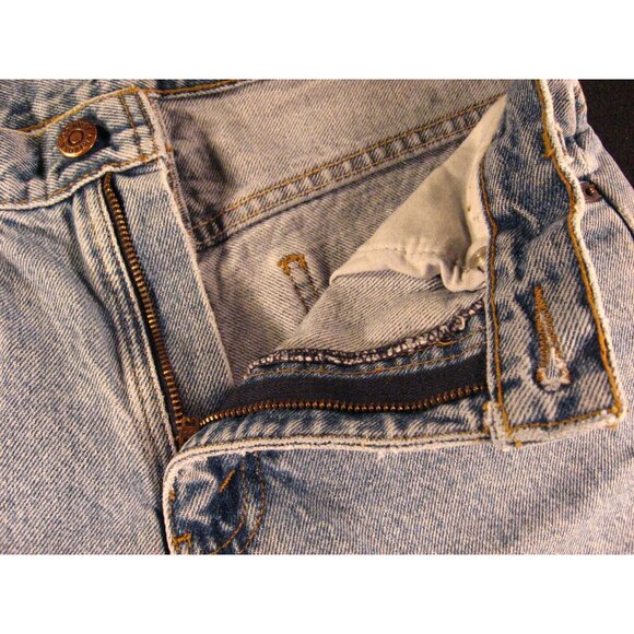 ARIZONA JEAN COMPANY Womens CUTOFF Jean Shorts 26 MEASURED Blue Distressed - Picture 4 of 7